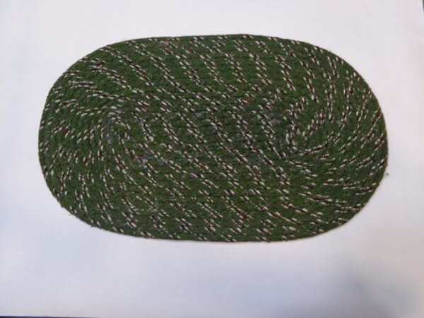 Green cotton door mat