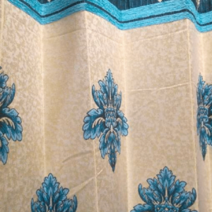 Blue flower pattern curtain